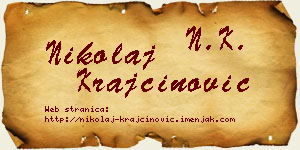 Nikolaj Krajčinović vizit kartica